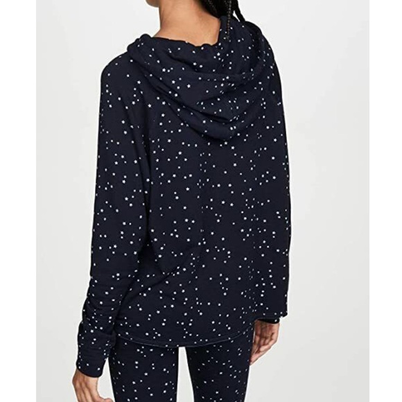 SUNDRY Women's Stars Raw Edge Hoodie 0= XS - Picture 2 of 10